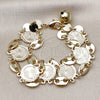 Oro Laminado Fancy Bracelet, Gold Filled Style Puff Mariner Design, Diamond Cutting Finish, Tricolor, 03.331.0323.08 (24 MM Thickness, 8 Inches Length)