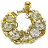 Oro Laminado Fancy Bracelet, Gold Filled Style Puff Mariner Design, Diamond Cutting Finish, Tricolor, 03.331.0323.08 (24 MM Thickness, 8 Inches Length)