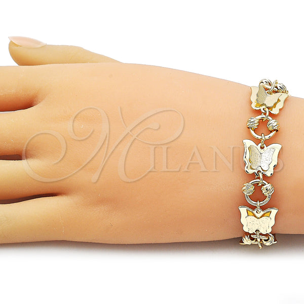 Gold Filled Bracelet — Fancy Bracelet Butterfly Design Matte 03. Thickness 8 — alternate product view — SKU 160246 | Oro Laminado brazalete — elegante Bracelet mariposa diseño Matte 03. Thickness 8 — SKU 160246