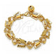 Oro Laminado Fancy Bracelet, Gold Filled Style Butterfly Design, Matte Finish, Golden Finish, 03.331.0324.08 (Thickness, 8 Inches Length)