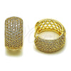 Oro Laminado Huggie Hoop, Gold Filled Style with White Cubic Zirconia, Polished, Golden Finish, 02.283.0269.20