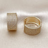Oro Laminado Huggie Hoop, Gold Filled Style with White Cubic Zirconia, Polished, Golden Finish, 02.283.0272.20