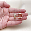 Oro Laminado Huggie Hoop, Gold Filled Style with White Micro Pave, Polished, Golden Finish, 02.283.0278.18