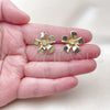 Gold Filled Ring — Stud Earring Flower Design with White Cubic Zirconia — alternate product view — SKU 160275 | Oro Laminado anillo — Stud Earring flor diseño with blanco Cubic Zirconia — SKU 160275