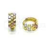 Oro Laminado Huggie Hoop, Gold Filled Style Polished, Tricolor, 02.196.0220.14