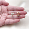 Oro Laminado Huggie Hoop, Gold Filled Style Heart Design, Diamond Cutting Finish, Golden Finish, 02.196.0226.14