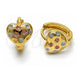 Argolla Huggie 02.196.0226.14 Oro Laminado, Diseño de Corazón, Diamantado, Tono Dorado