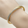 Oro Laminado Individual Bangle, Gold Filled Style Twist Design, Diamond Cutting Finish, Tricolor, 07.170.0051.1 (06 MM Thickness, One size fits all)