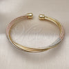 Oro Laminado Individual Bangle, Gold Filled Style Twist Design, Diamond Cutting Finish, Tricolor, 07.170.0051.1 (06 MM Thickness, One size fits all)