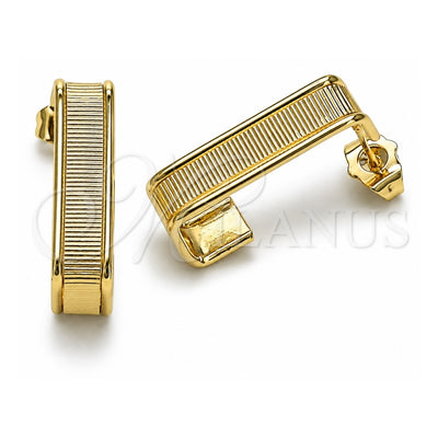 Oro Laminado Small Hoop, Gold Filled Style Diamond Cutting Finish, Golden Finish, 02.170.0513.12