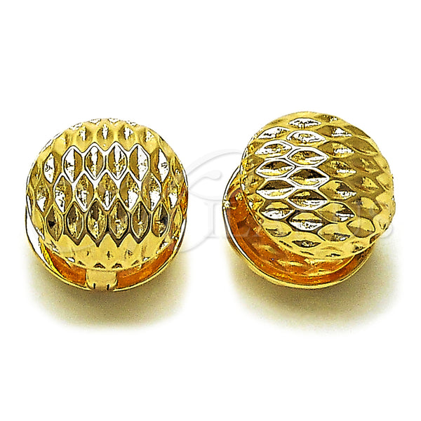 Gold Filled Hoop Earrings — Huggie Hoop Ball Design Diamond Cutting 02. — main product view — SKU 160337 | Oro Laminado aretes de aro — Huggie Hoop Ball diseño Diamond Cutting 02. — SKU 160337
