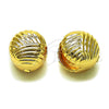 Oro Laminado Huggie Hoop, Gold Filled Style Ball Design, Diamond Cutting Finish, Golden Finish, 02.195.0359.15