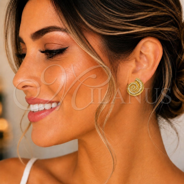 Gold Filled Ring — Stud Earring Snail Design Polished 02. — main product view — SKU 160349 | Oro Laminado anillo — Stud Earring Snail diseño pulido 02. — SKU 160349