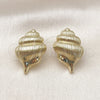 Oro Laminado Stud Earring, Gold Filled Style Snail Design, Polished, Golden Finish, 02.156.0733