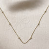 Oro Laminado Basic Necklace, Gold Filled Style Rolo and Ball Design, Polished, Golden Finish, 04.213.0248.16