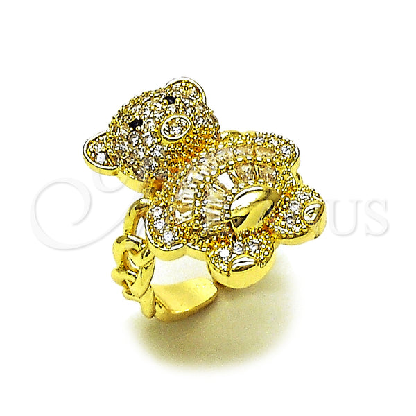 Gold Filled Ring — Multi Stone Ring Teddy Bear and Baguette Design — main product view — SKU 160364 | Oro Laminado anillo — Multi Stone Ring Teddy Bear and Baguette diseño — SKU 160364