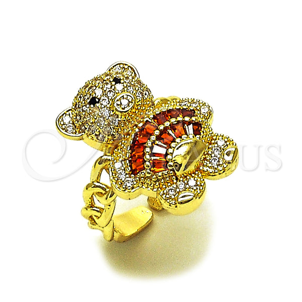 Gold Filled Ring — Multi Stone Ring Teddy Bear and Baguette Design — main product view — SKU 160365 | Oro Laminado anillo — Multi Stone Ring Teddy Bear and Baguette diseño — SKU 160365