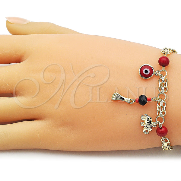 Gold Filled Bracelet — Fancy Bracelet Bismark and Evil Eye Design with — alternate product view — SKU 160371 | Oro Laminado brazalete — elegante Bracelet Bismark and Evil Eye diseño with — SKU 160371