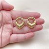 Gold Filled Ring — Stud Earring Hollow Design Polished 02. — alternate product view — SKU 160377 | Oro Laminado anillo — Stud Earring Hollow diseño pulido 02. — SKU 160377