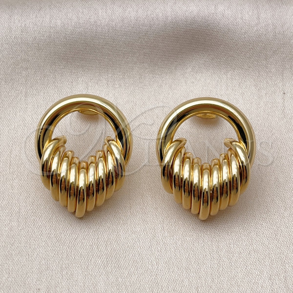 Gold Filled Ring — Stud Earring Hollow Design Polished 02. — alternate product view — SKU 160377 | Oro Laminado anillo — Stud Earring Hollow diseño pulido 02. — SKU 160377