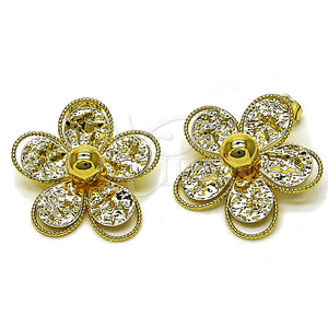 Gold Filled Ring — Stud Earring Flower Design Diamond Cutting 02. — main product view — SKU 160378 | Oro Laminado anillo — Stud Earring flor diseño Diamond Cutting 02. — SKU 160378