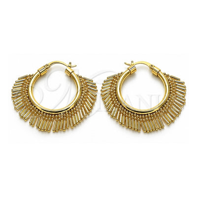 Oro Laminado Medium Hoop, Gold Filled Style Ball Design, Polished, Golden Finish, 02.282.0040.30