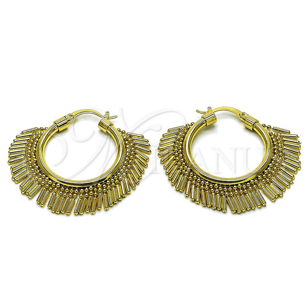 Gold Filled Hoop Earrings — Medium Hoop Ball Design Polished 02. — main product view — SKU 160380 | Oro Laminado aretes de aro — Medium Hoop Ball diseño pulido 02. — SKU 160380