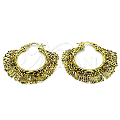 Oro Laminado Medium Hoop, Gold Filled Style Ball Design, Polished, Golden Finish, 02.282.0040.30