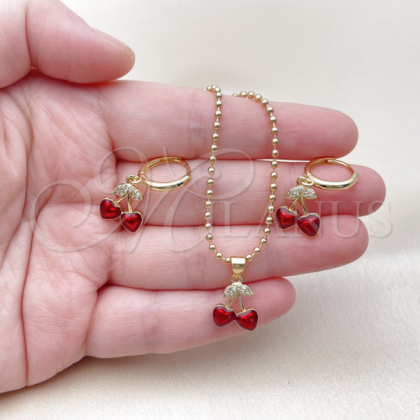 Gold Filled Ring — Earring and Pendant Adult Set Cherry Design with — alternate product view — SKU 160382 | Oro Laminado anillo — Earring and Pendant Adult Set Cherry diseño with — SKU 160382