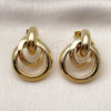 Oro Laminado Stud Earring, Gold Filled Style Hollow and Love Knot Design, Polished, Golden Finish, 02.282.0043