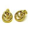 Oro Laminado Stud Earring, Gold Filled Style Hollow and Love Knot Design, Polished, Golden Finish, 02.282.0043