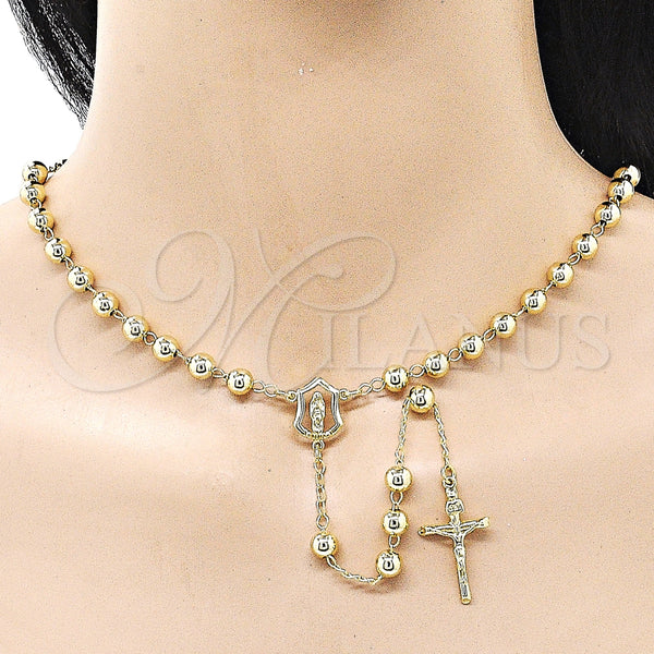 Gold Filled Jewelry — Medium Rosary Guadalupe and Crucifix Design Polished 09. — alternate product view — SKU 160391 | Oro Laminado joyería — Medium Rosary Guadalupe and Crucifix diseño pulido 09. — SKU 160391