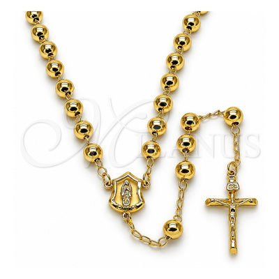 Oro Laminado joyería — Medium Rosary Guadalupe and Crucifix diseño pulido 09. por Mayoreo, vista principal del producto