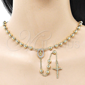 Gold Filled Jewelry — Medium Rosary Guadalupe and Crucifix Design with White — alternate product view — SKU 160393 | Oro Laminado joyería — Medium Rosary Guadalupe and Crucifix diseño with blanco — SKU 160393
