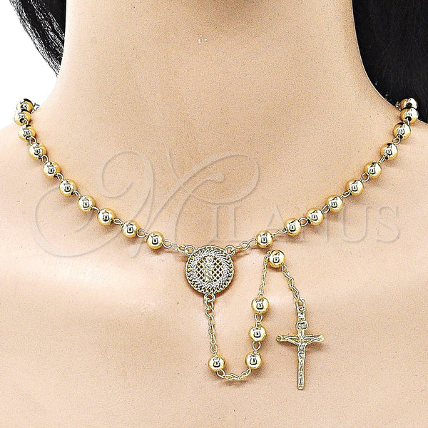 Gold Filled Jewelry — Medium Rosary San Judas and Crucifix Design with — alternate product view — SKU 160395 | Oro Laminado joyería — Medium Rosary San Judas and Crucifix diseño with — SKU 160395