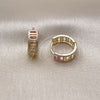 Oro Laminado Huggie Hoop, Gold Filled Style Polished, Tricolor, 02.213.0822.14