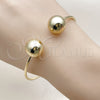 Oro Laminado Individual Bangle, Gold Filled Style Ball Design, Polished, Golden Finish, 07.213.0017 (02 MM Thickness, One size fits all)