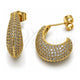 Arete Dormilona 02.283.0290 Oro Laminado, con Zirconia Cubica Blanca, Pulido, Tono Dorado