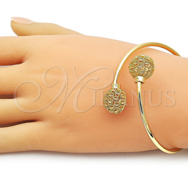 Gold Filled Jewelry — Individual Bangle Ball Design Diamond Cutting 07. Thickness — alternate product view — SKU 160416 | Oro Laminado joyería — Individual Bangle Ball diseño Diamond Cutting 07. Thickness — SKU 160416