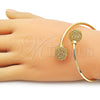 Oro Laminado Individual Bangle, Gold Filled Style Ball Design, Diamond Cutting Finish, Golden Finish, 07.170.0067 (Thickness, One size fits all)