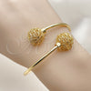 Oro Laminado Individual Bangle, Gold Filled Style Ball Design, Diamond Cutting Finish, Golden Finish, 07.170.0067 (Thickness, One size fits all)