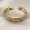 Oro Laminado Individual Bangle, Gold Filled Style Diamond Cutting Finish, Tricolor, 07.170.0069 (Thickness, One size fits all)