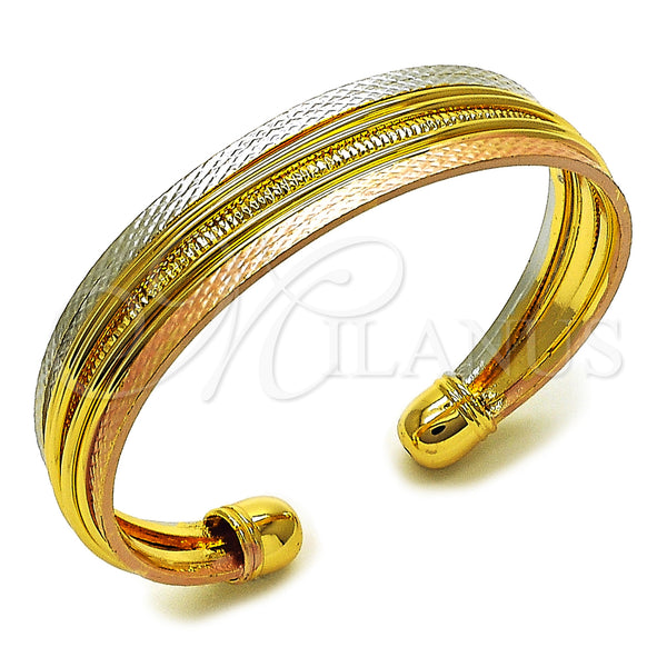 Gold Filled Jewelry — Individual Bangle Diamond Cutting Tricolor 07. Thickness One — main product view — SKU 160418 | Oro Laminado joyería — Individual Bangle Diamond Cutting Tricolor 07. Thickness One — SKU 160418