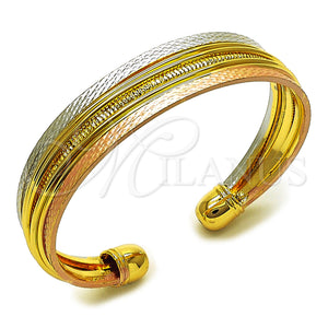 Gold Filled Jewelry — Individual Bangle Diamond Cutting Tricolor 07. Thickness One — main product view — SKU 160418 | Oro Laminado joyería — Individual Bangle Diamond Cutting Tricolor 07. Thickness One — SKU 160418