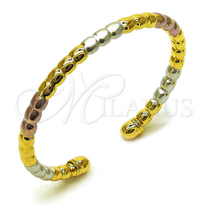Gold Filled Jewelry — Individual Bangle Hollow Design Polished Tricolor 07. 05 — main product view — SKU 160419 | Oro Laminado joyería — Individual Bangle Hollow diseño pulido Tricolor 07. 05 — SKU 160419
