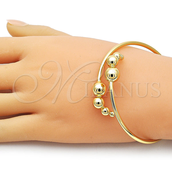 Gold Filled Jewelry — Individual Bangle Ball Design Polished 07. Thickness One — alternate product view — SKU 160421 | Oro Laminado joyería — Individual Bangle Ball diseño pulido 07. Thickness One — SKU 160421