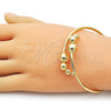 Oro Laminado Individual Bangle, Gold Filled Style Ball Design, Polished, Golden Finish, 07.170.0072 (Thickness, One size fits all)