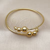 Oro Laminado Individual Bangle, Gold Filled Style Ball Design, Polished, Golden Finish, 07.170.0072 (Thickness, One size fits all)