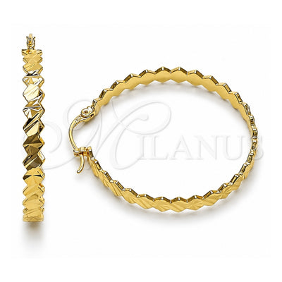 Oro Laminado Medium Hoop, Gold Filled Style Diamond Cutting Finish, Golden Finish, 02.170.0518.40