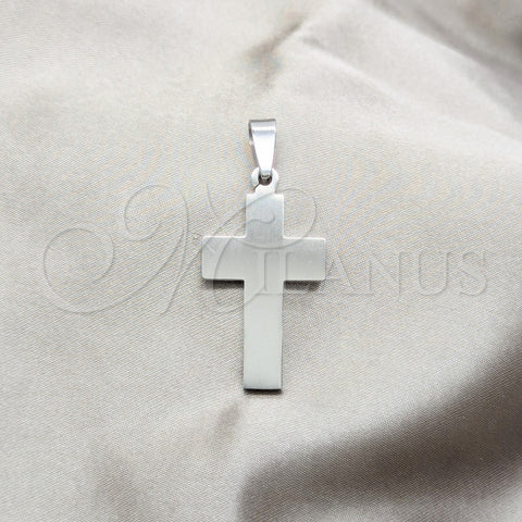 Stainless Steel Fancy Pendant, Cross Design, Polished, Steel Finish, 05.63.1173